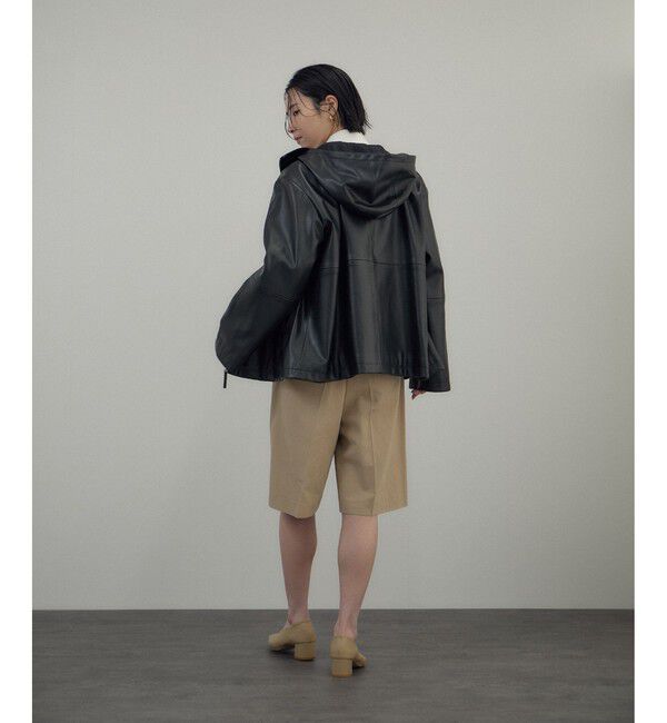 SALON adam et rope'「レザーライクフーデッドパーカー」|ブルゾン・スタジャン|