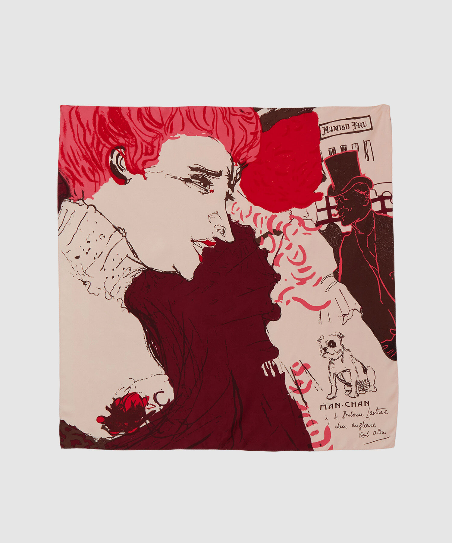 ROPE「ロートレックグラフィカルシルクスカーフ」|バンダナ・スカーフ|