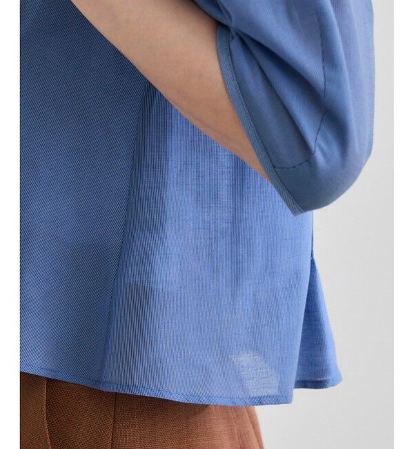 ROPE「【洗える・羽織にもなる】Vネック5分袖パフスリーブブラウス」|シャツ・ブラウス|