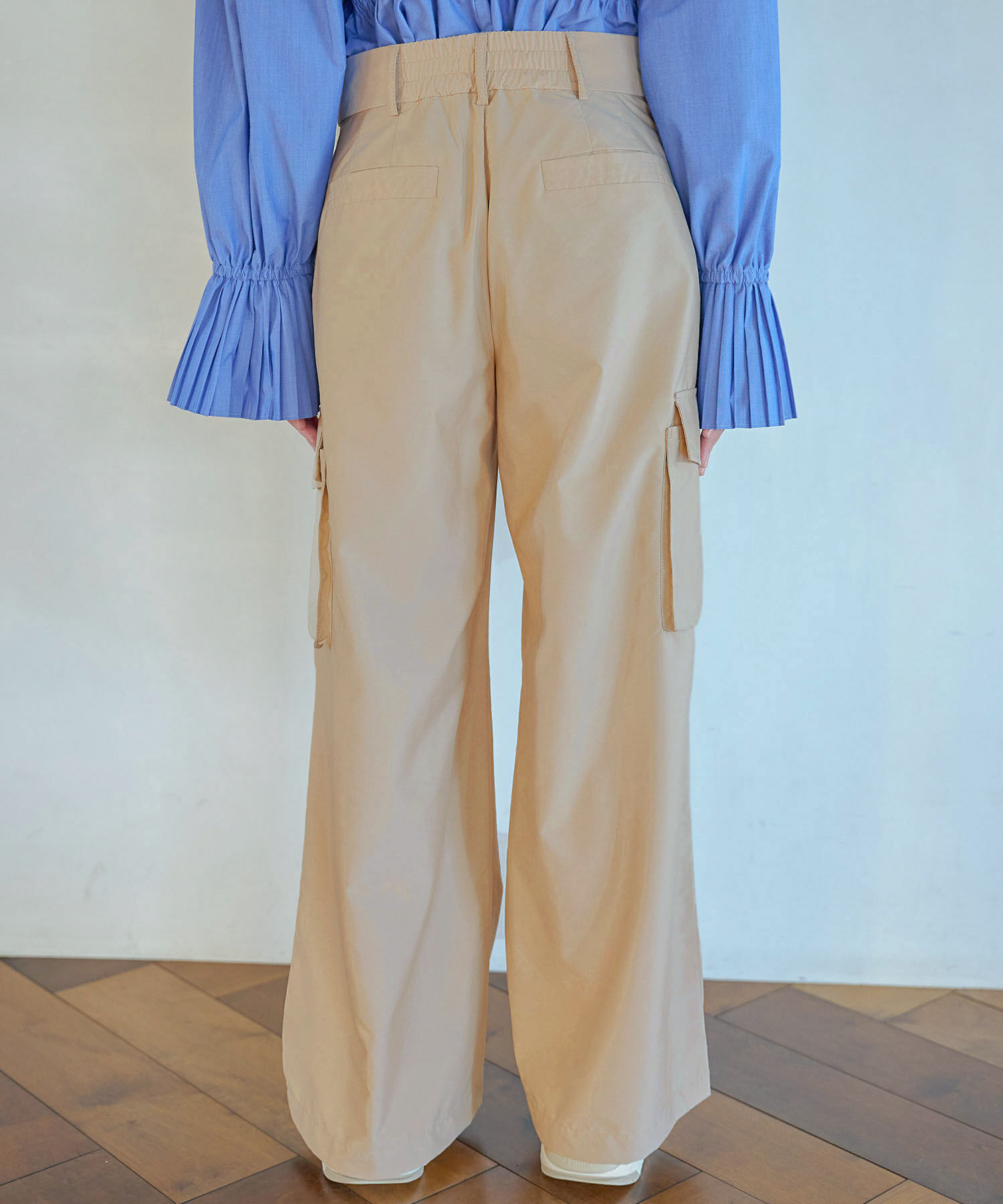 VIS「【セットアップ対応】タックギャザーワイドカーゴパンツ」|カーゴ|