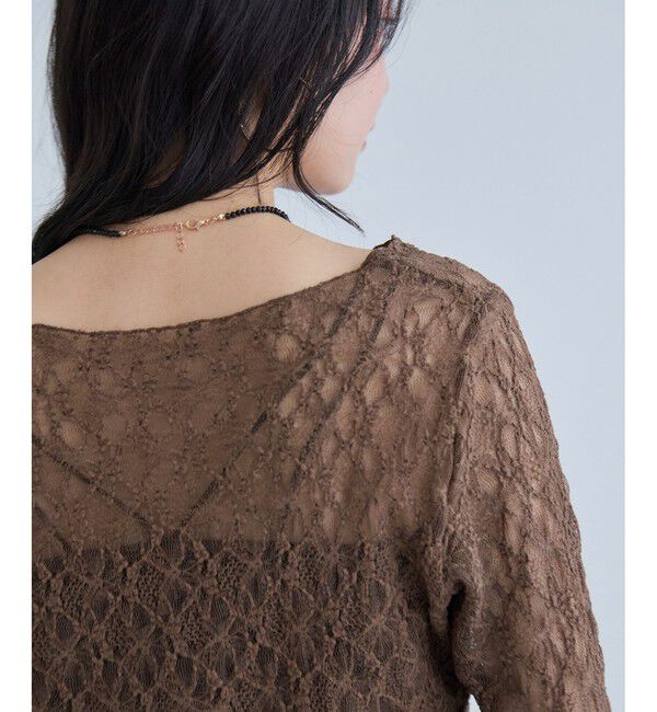 VIS「シャーリングスリーブレースプルオーバー」|Tシャツ・カットソー|