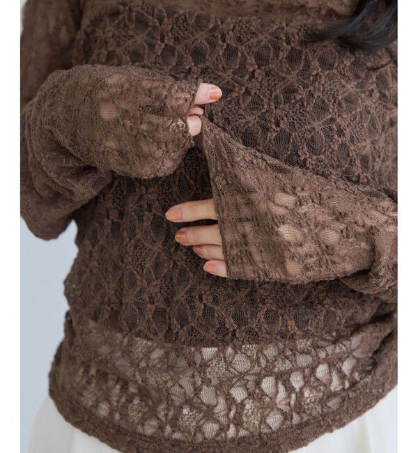 VIS「シャーリングスリーブレースプルオーバー」|Tシャツ・カットソー|