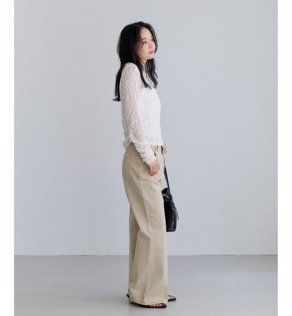 VIS「シャーリングスリーブレースプルオーバー」|Tシャツ・カットソー|