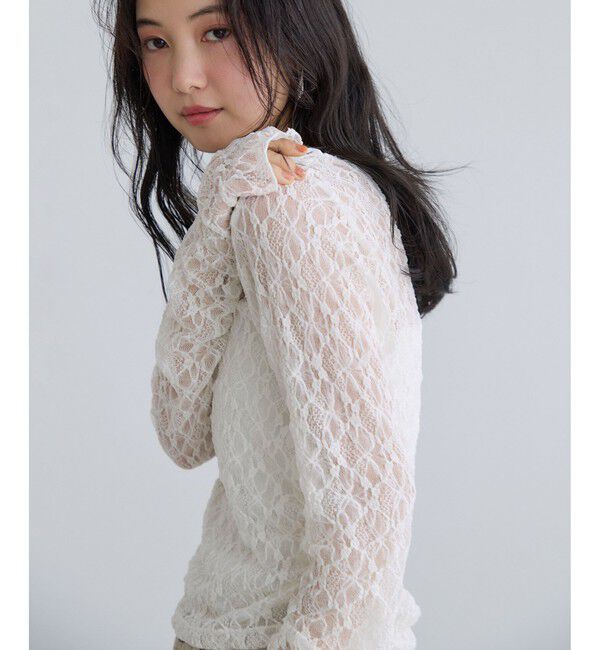 VIS「シャーリングスリーブレースプルオーバー」|Tシャツ・カットソー|