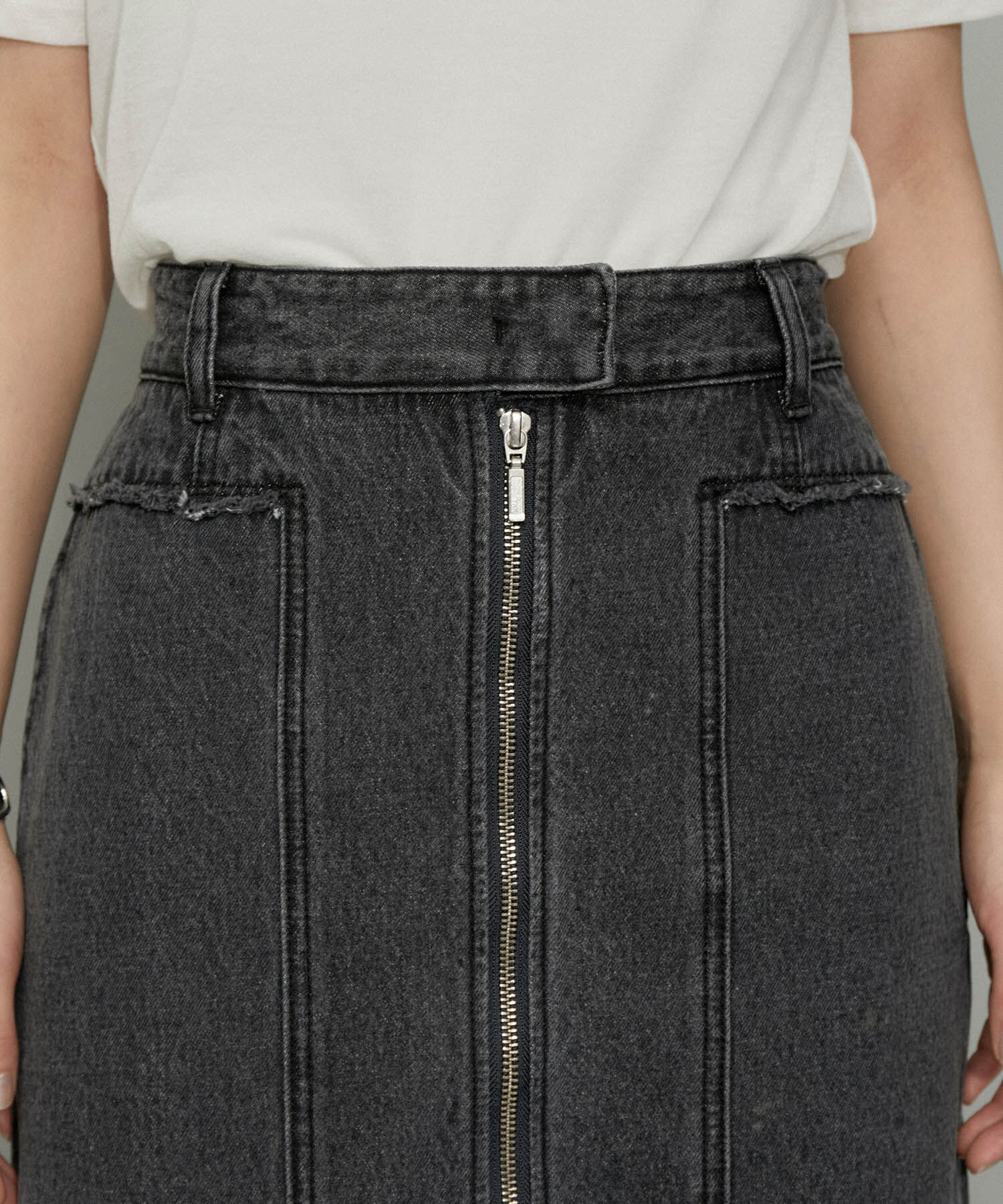 ADAM ET ROPE'「【WEB限定】フロントジップデニムスカート」|スカート|