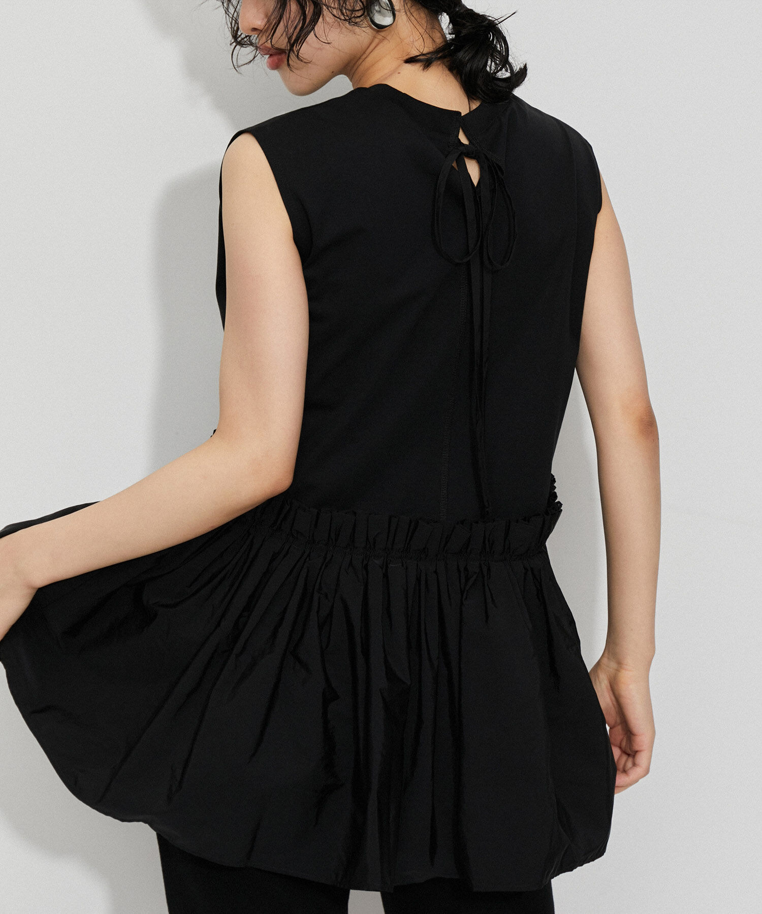 ADAM ET ROPE'「【サステナブル・洗える】ティアードノースリーブTEE」|Tシャツ・カットソー|