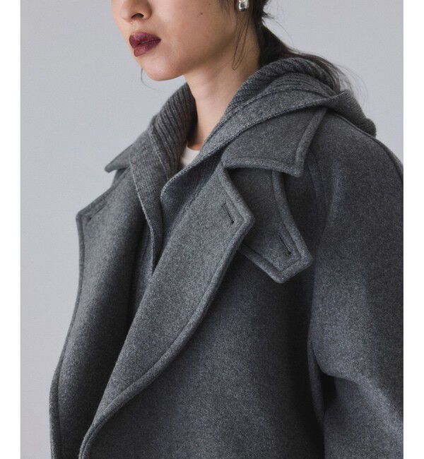 ADAM ET ROPE'「ウールボンディングミドルコート」|ステンカラーコート|