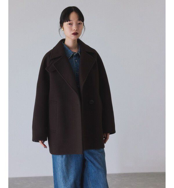 ADAM ET ROPE'「ウールボンディングミドルコート」|ステンカラーコート|