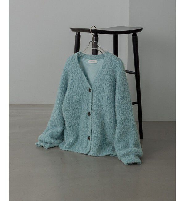 ADAM ET ROPE'「モヘヤウールニットカーディガンブルゾン」|カーディガン|
