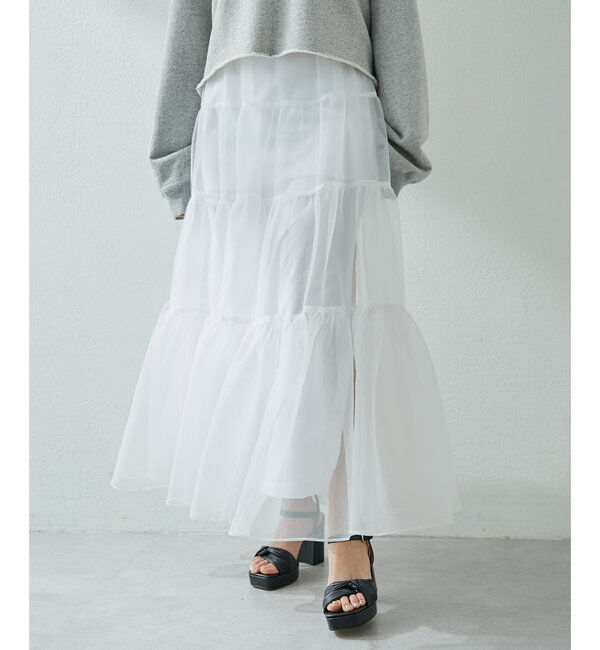  「オーガンジーボリュームスカート」|スカート|