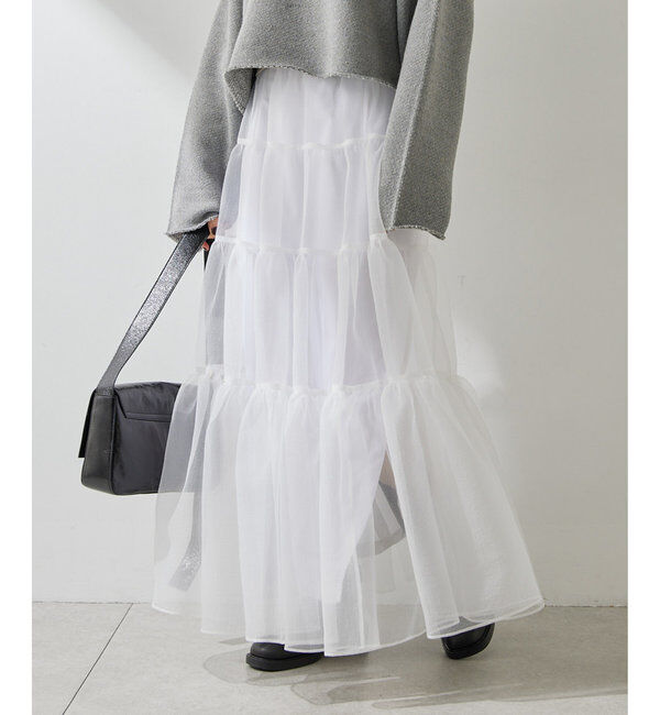  「オーガンジーボリュームスカート」|スカート|