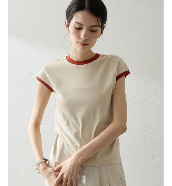 THE PAUSE「【THE PAUSE】フレンチリンガーTEE」|Tシャツ・カットソー|ベージュ