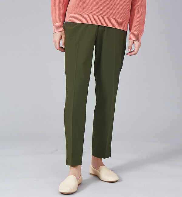 ABAHOUSE「TERAX COOL ストレッチ テーパード イージーパンツ」|スラックス|カーキ