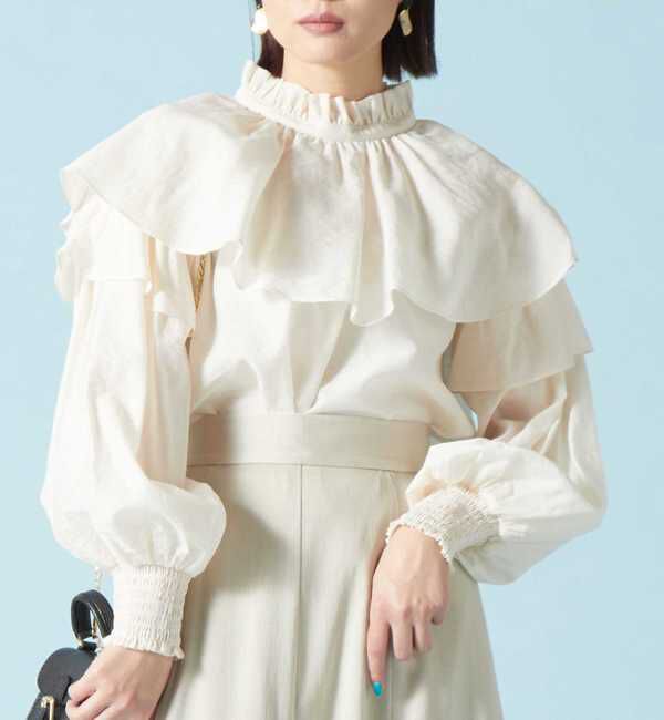 TIARA「2WAYフリルブラウス」|シャツ・ブラウス|アイボリー