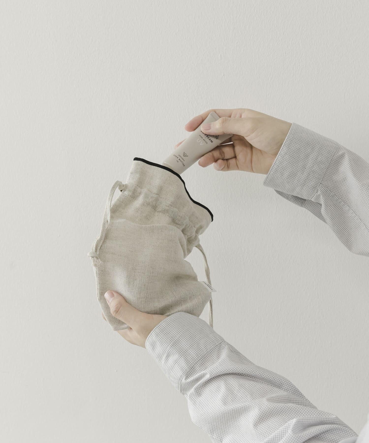 URBAN RESEARCH DOORS「DOORS LIVING PRODUCTS　コットンリネンライン巾着S」|その他|