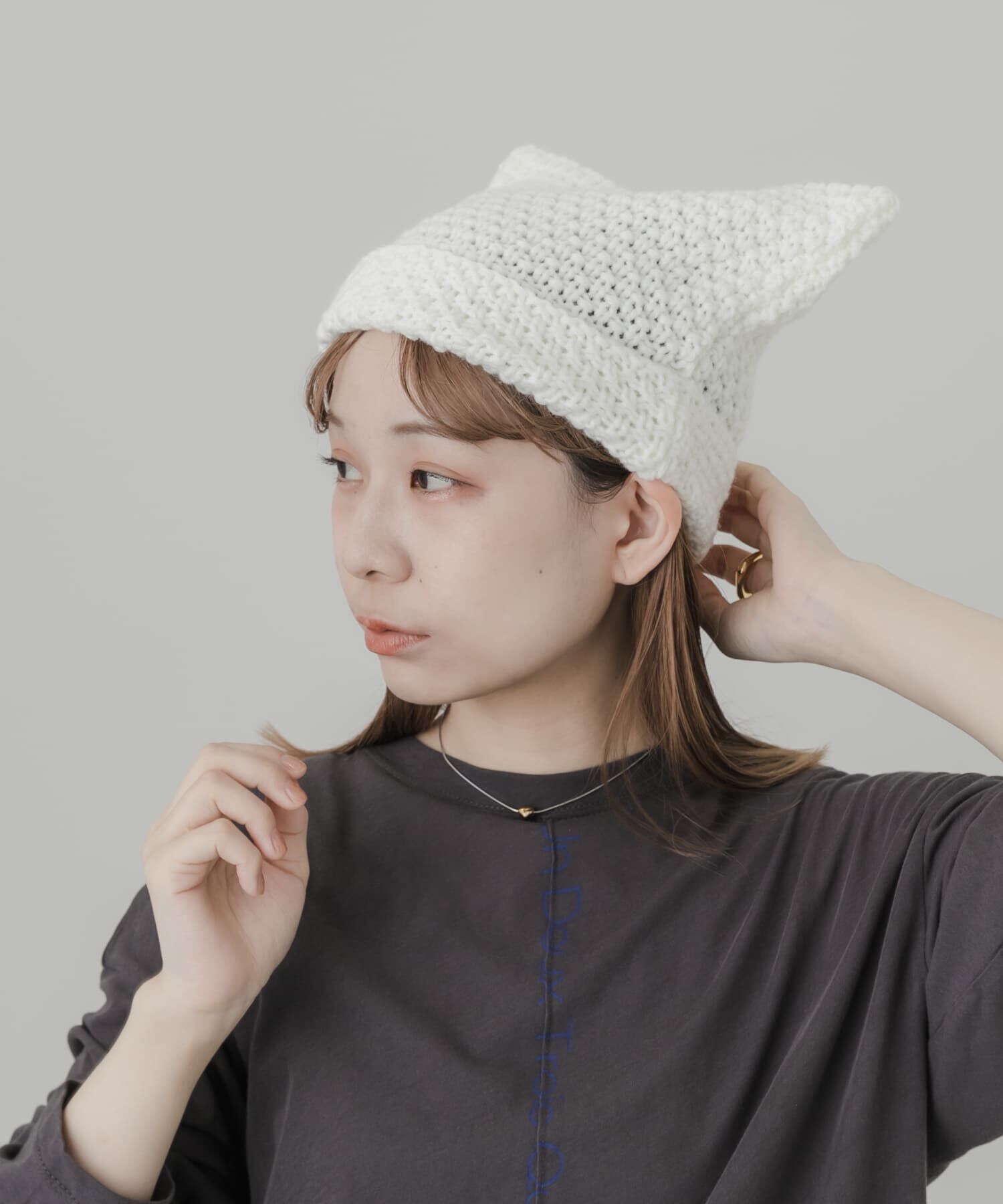 SMELLY「ネコミミワッチキャップ」|ニット帽|