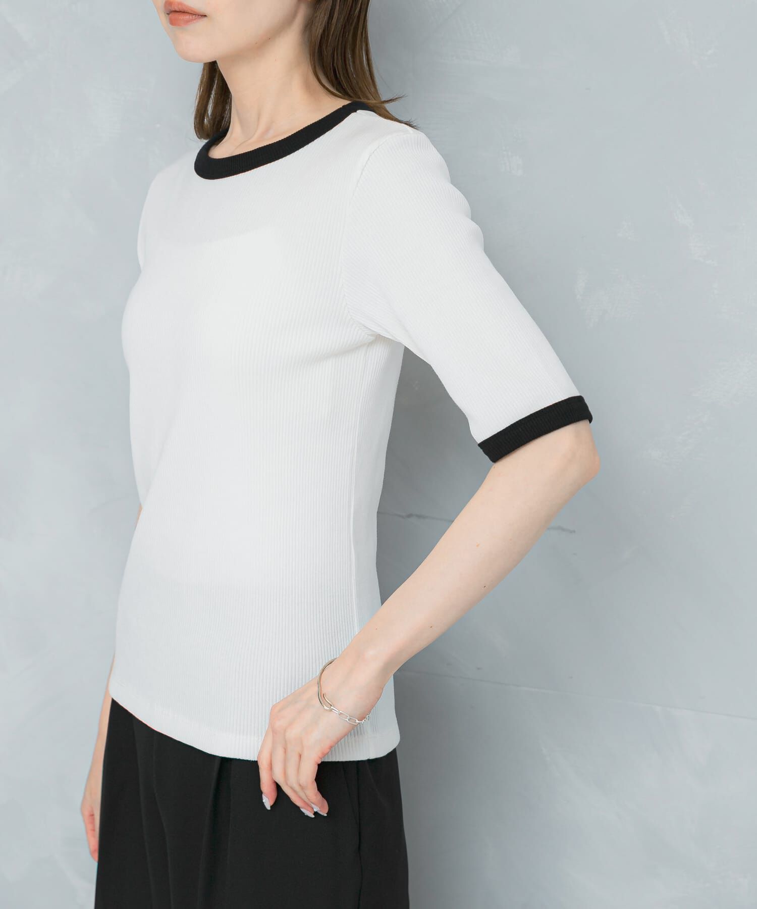 URBAN RESEARCH ROSSO「バイカラーコンパクトリブTシャツ」|Tシャツ・カットソー|