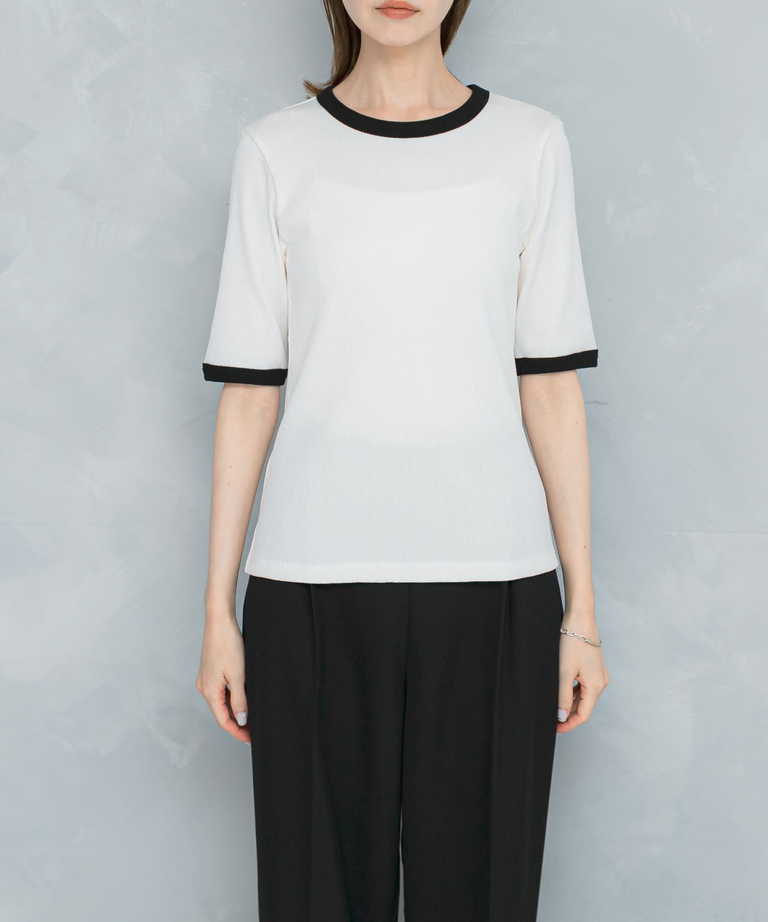 URBAN RESEARCH ROSSO「バイカラーコンパクトリブTシャツ」|Tシャツ・カットソー|