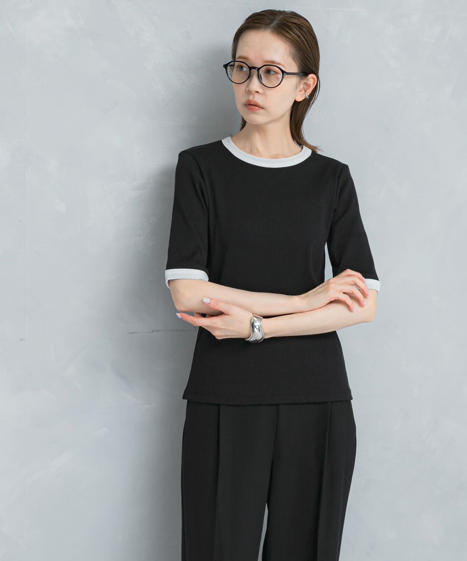 URBAN RESEARCH ROSSO「バイカラーコンパクトリブTシャツ」|Tシャツ・カットソー|