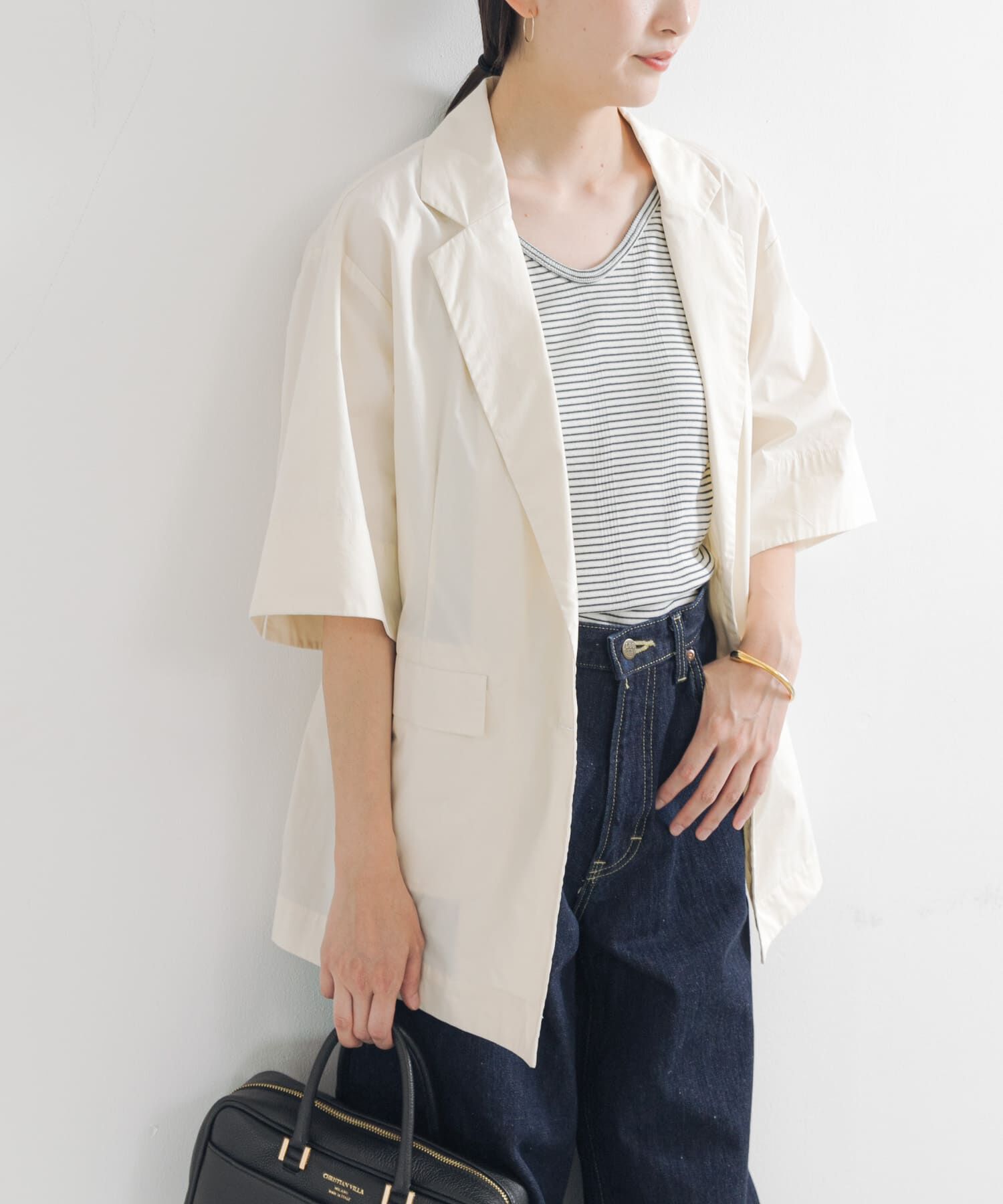 URBAN RESEARCH「コットンハーフスリーブジャケット」|その他|アイボリー