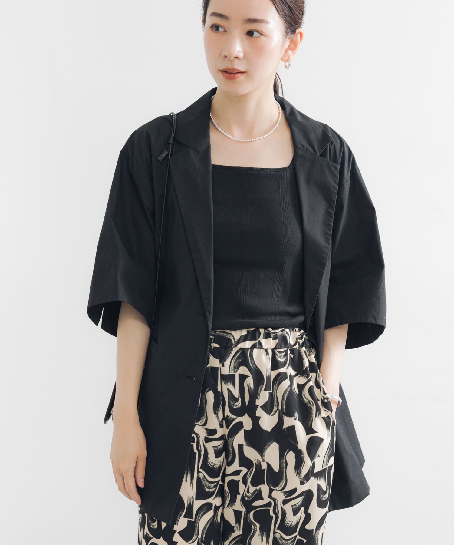 URBAN RESEARCH「コットンハーフスリーブジャケット」|その他|ブラック