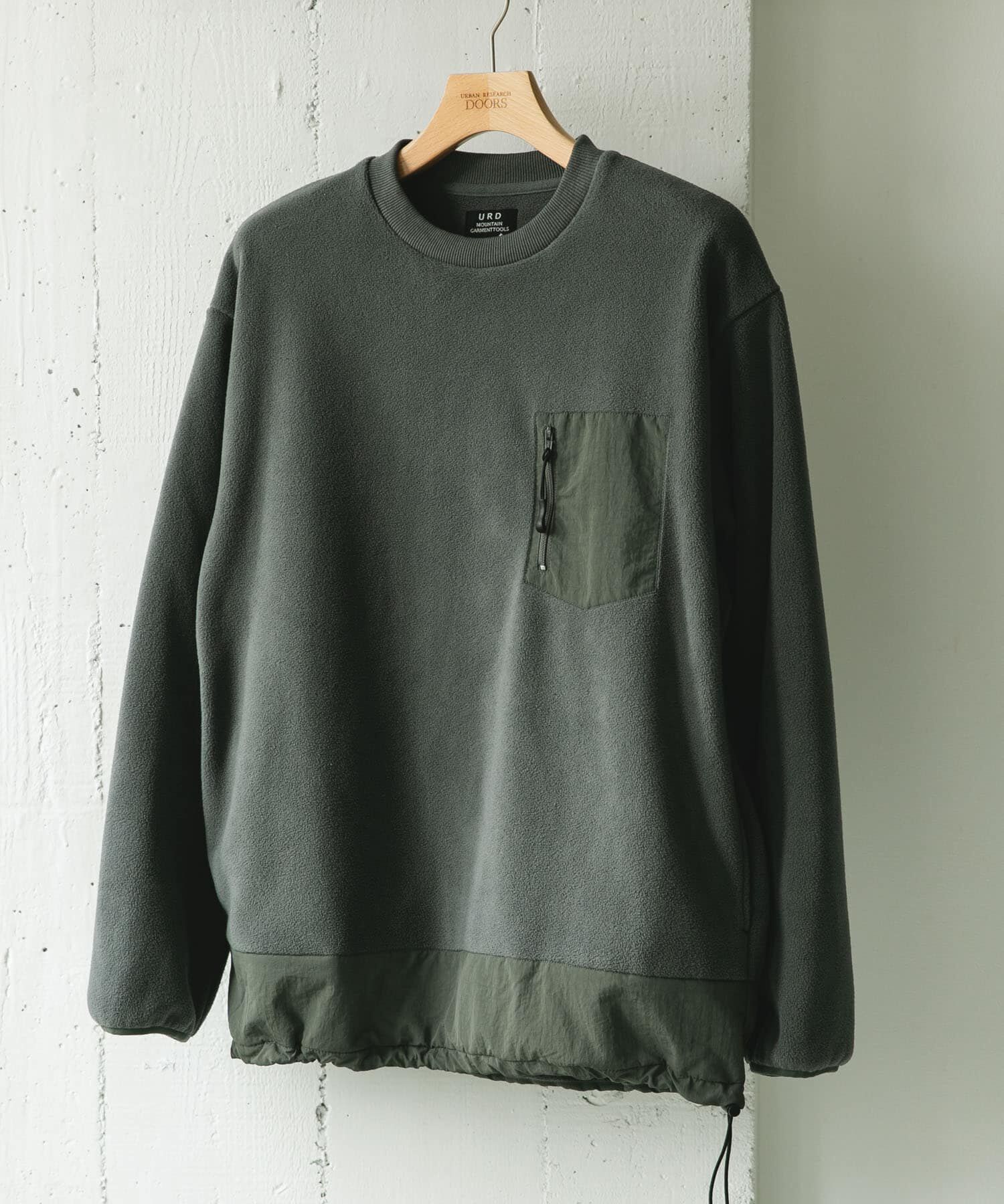 URBAN RESEARCH DOORS「ナイロン ドッキング フリースプルオーバー」|Tシャツ・カットソー|チャコールグレー