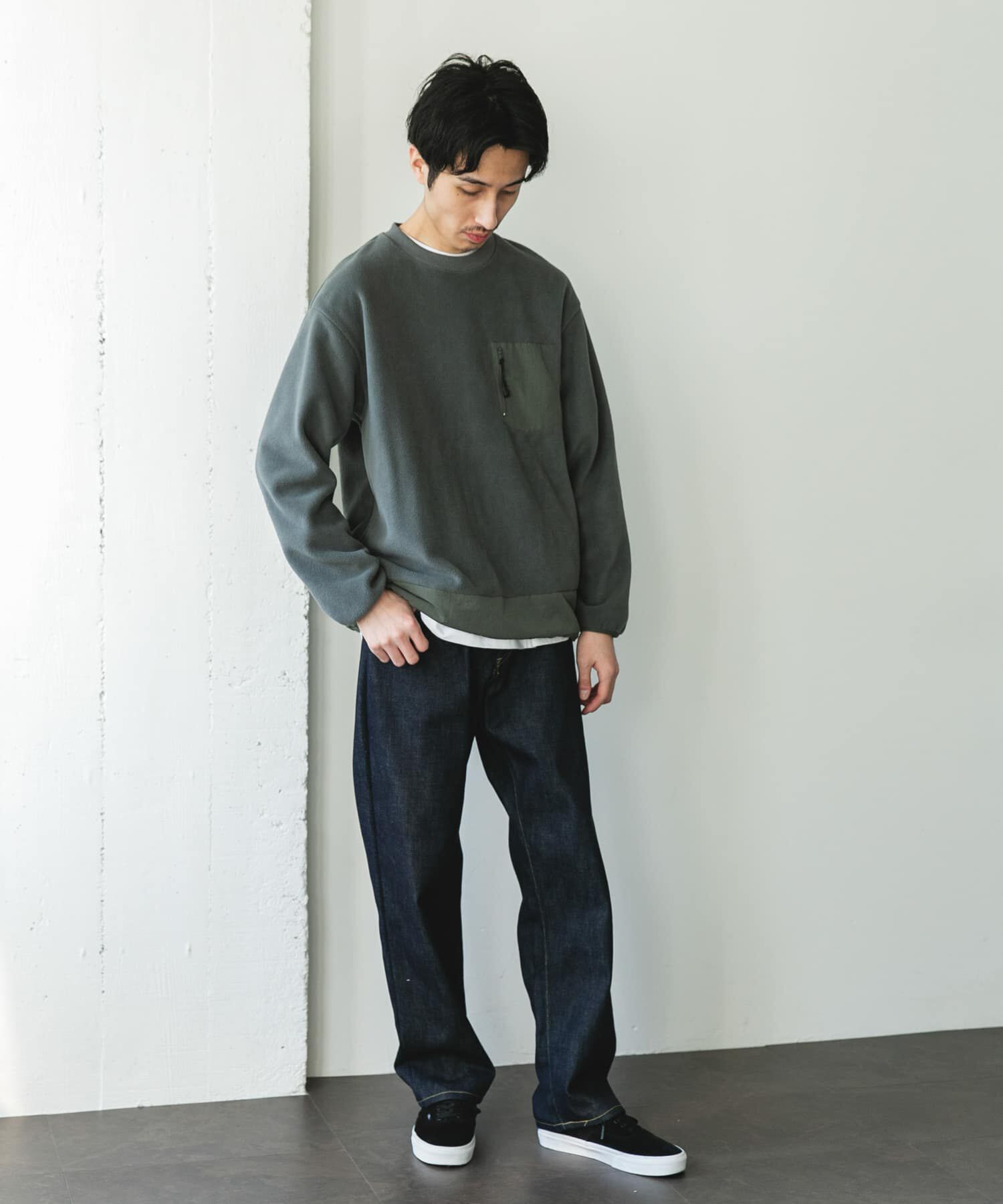 URBAN RESEARCH DOORS「ナイロン ドッキング フリースプルオーバー」|Tシャツ・カットソー|