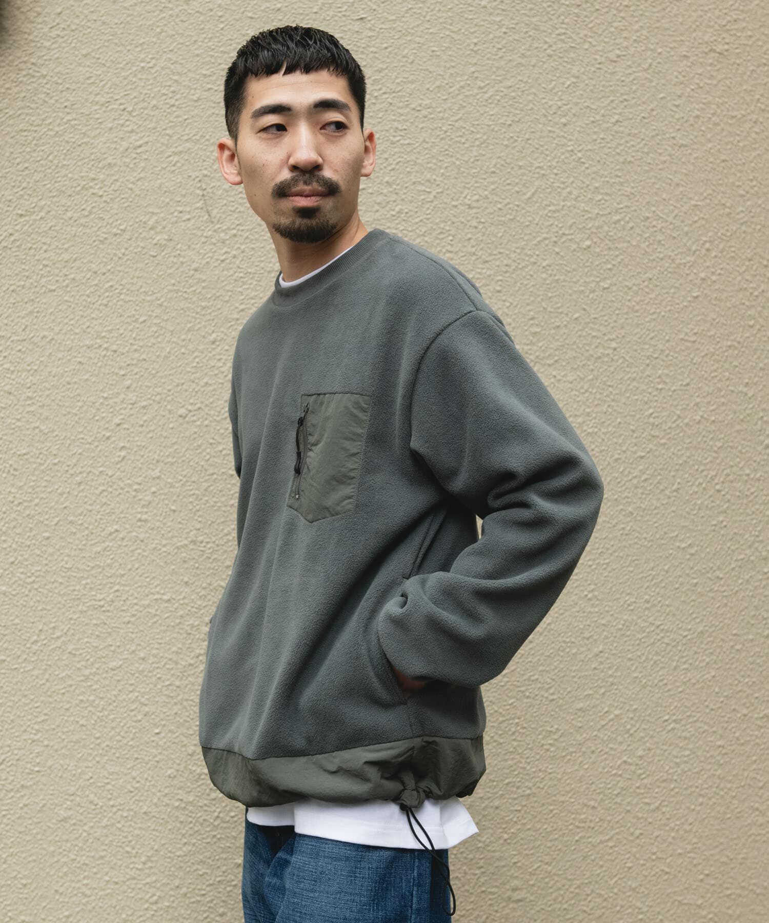 URBAN RESEARCH DOORS「ナイロン ドッキング フリースプルオーバー」|Tシャツ・カットソー|