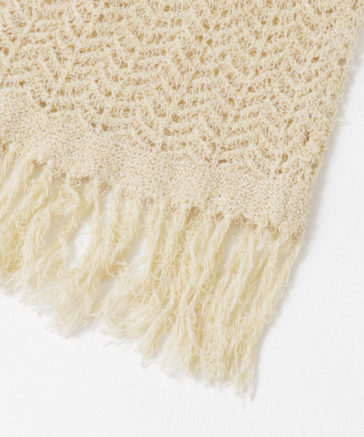  「フリンジ透かし編みニットスカート」|スカート|