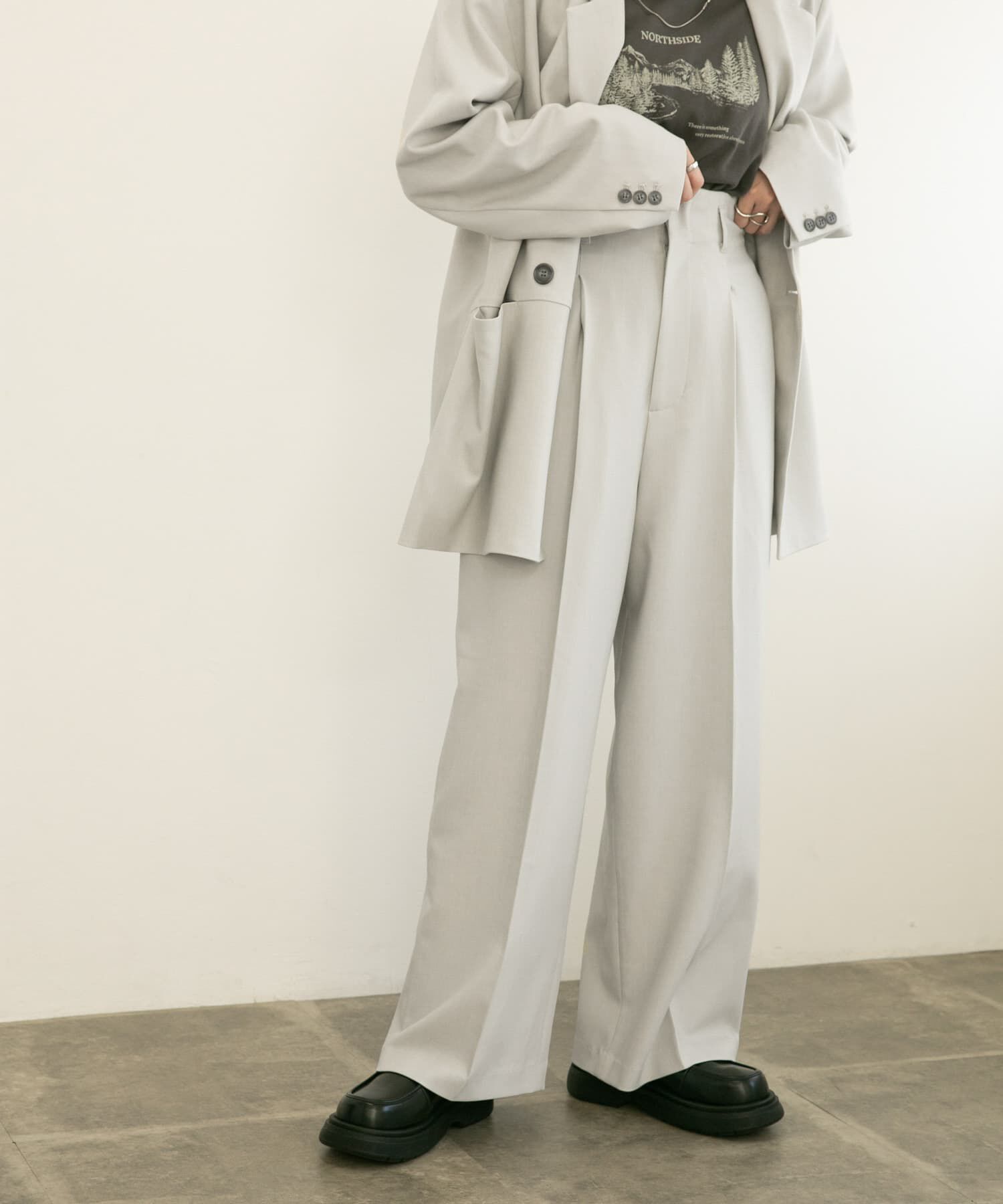  「センタープレスハイウエストWIDEパンツ」|その他|