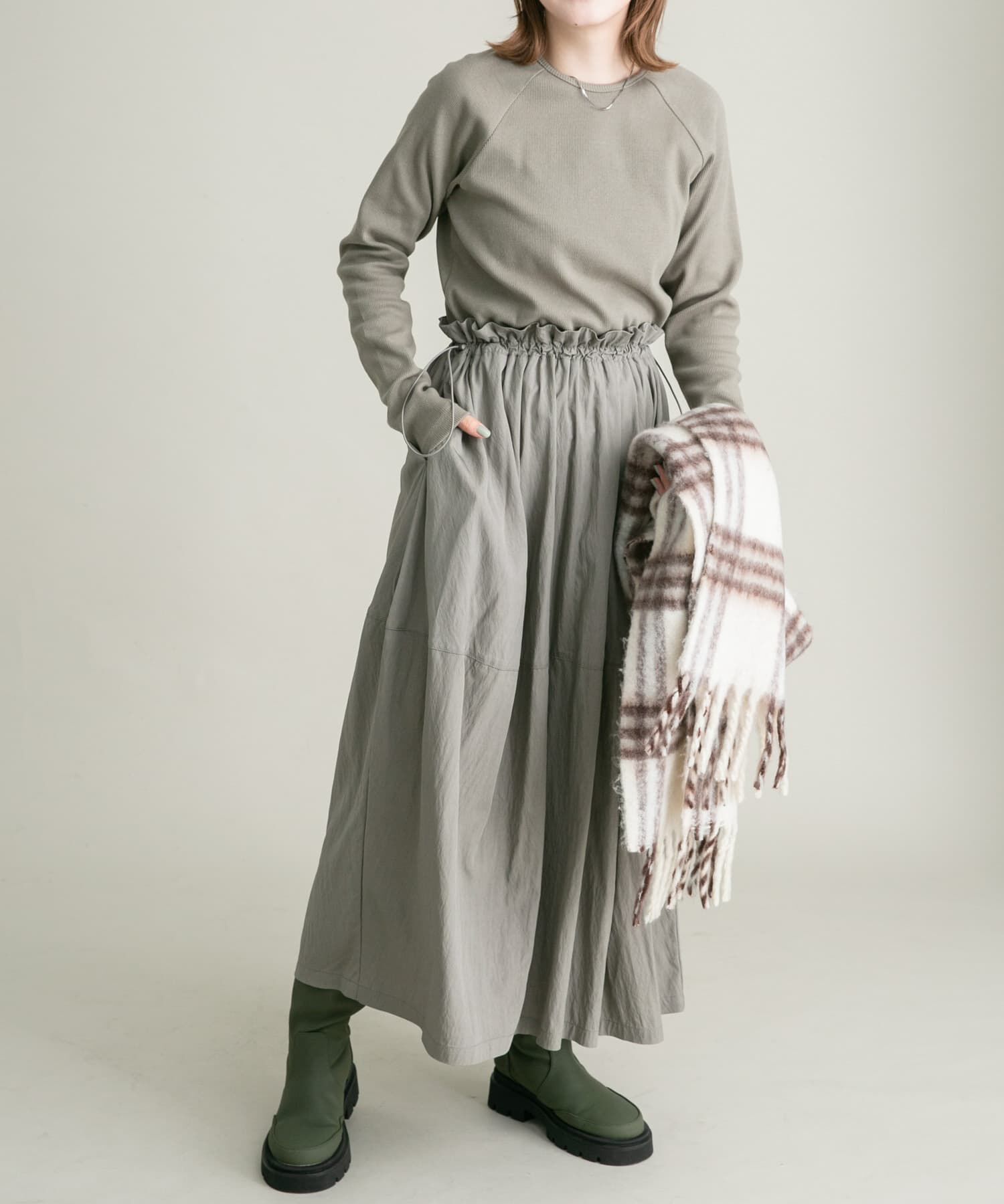  「BIGフリンジチェックストール」|マフラー|