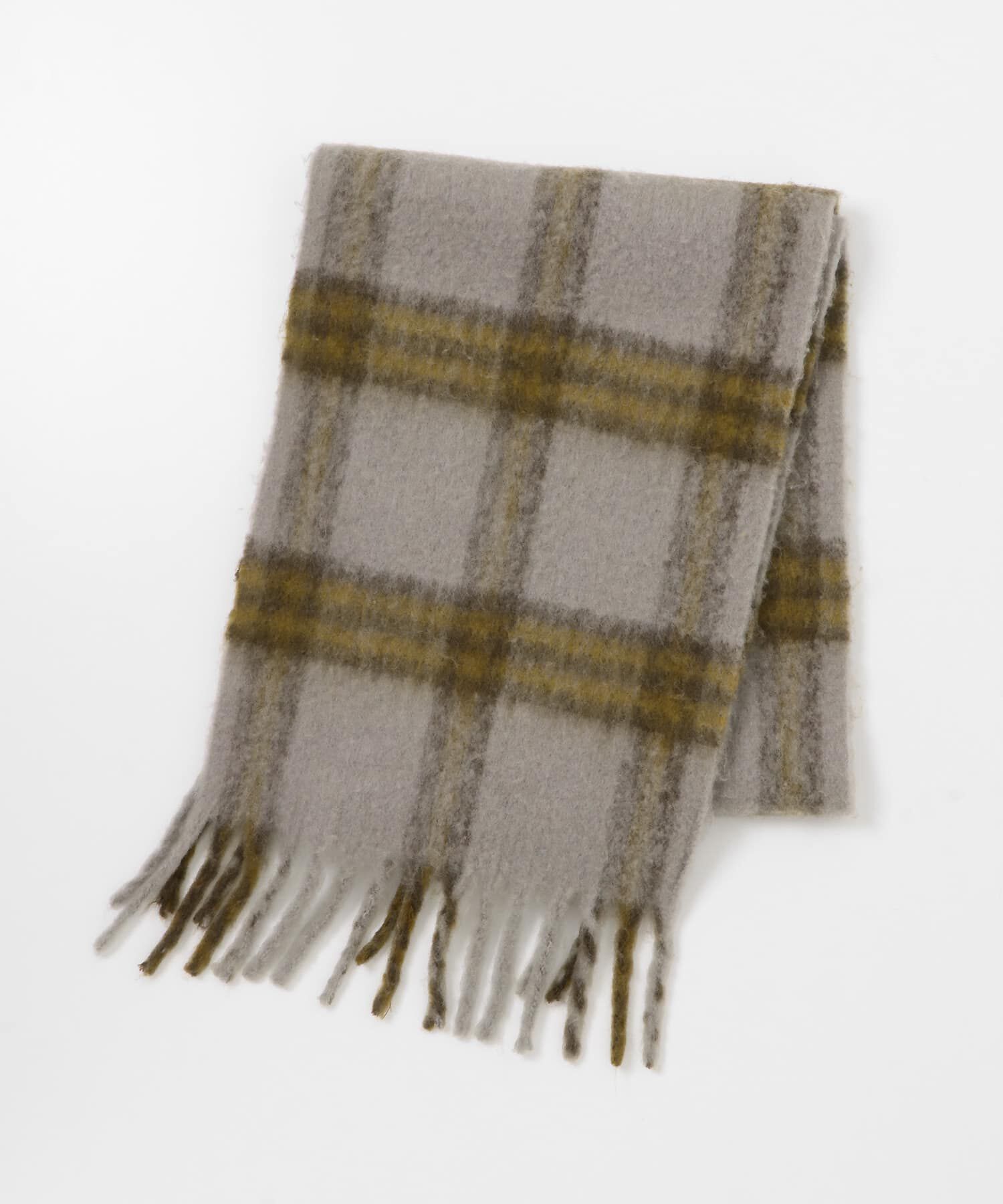  「BIGフリンジチェックストール」|マフラー|