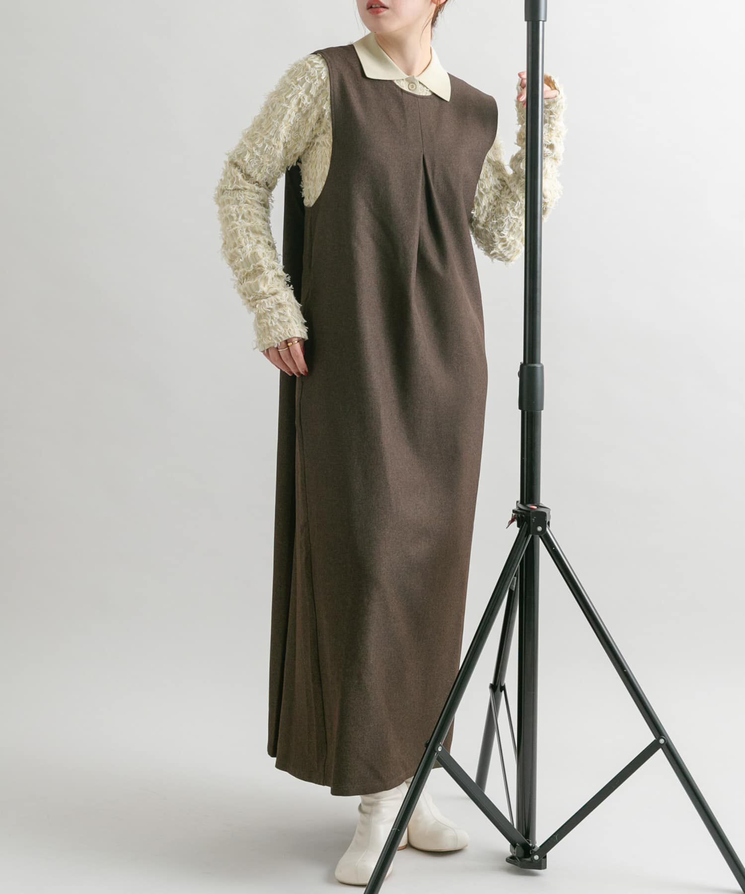  「『2サイズ展開』BACKクロスジャンパースカート」|ワンピース|