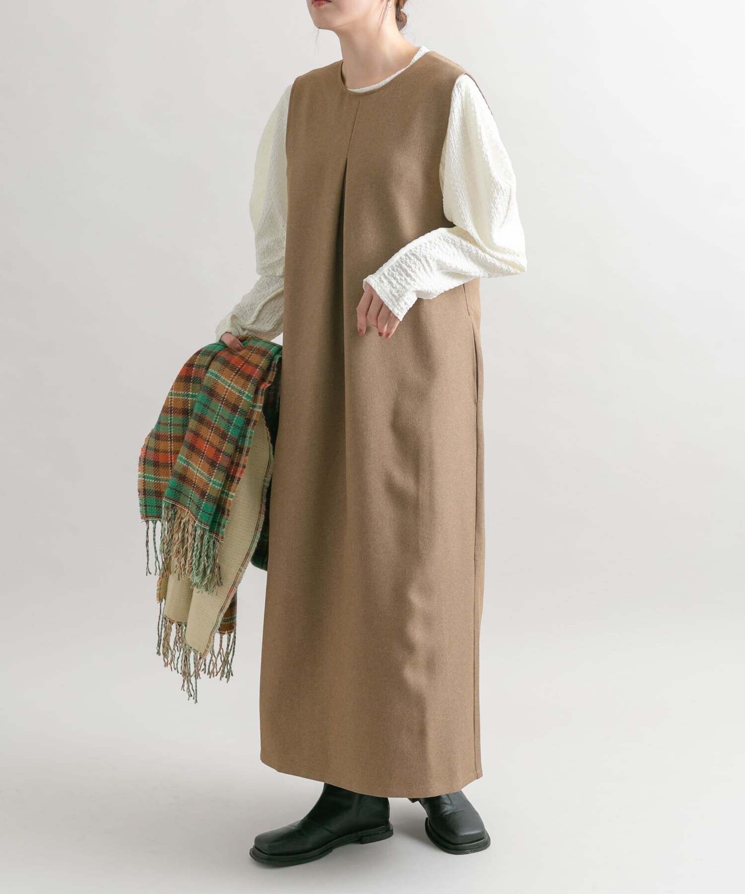  「『2サイズ展開』BACKクロスジャンパースカート」|ワンピース|