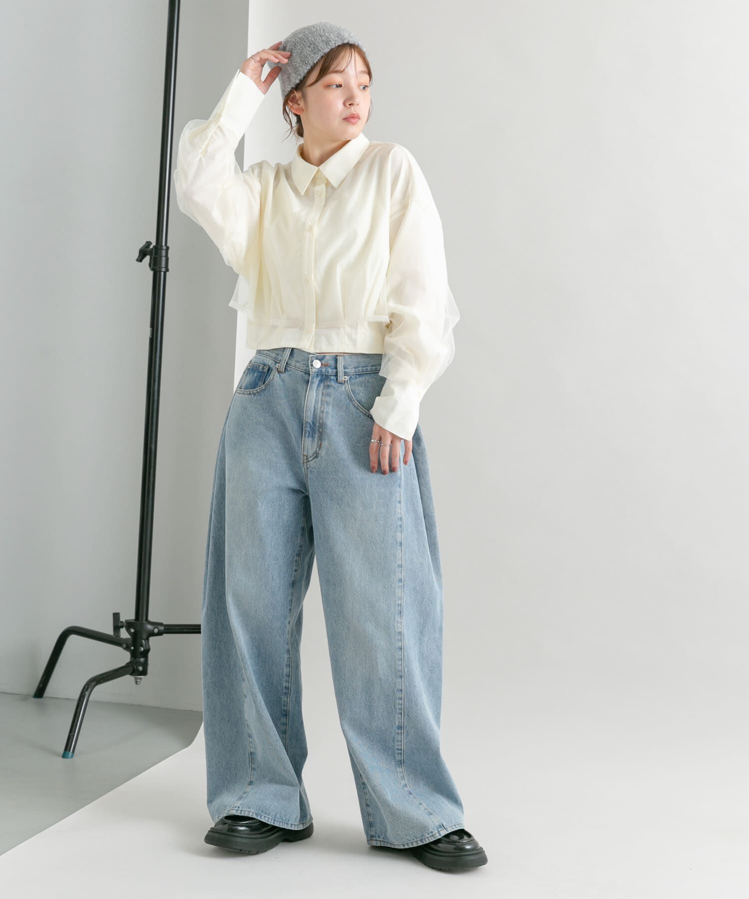  「ラメニットビーニー」|ニット帽|