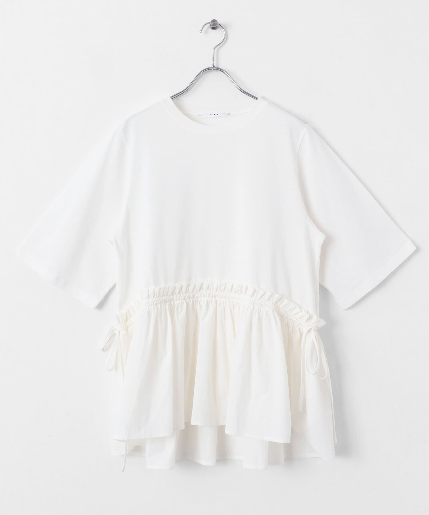  「汗ジミ防止ペプラムドッキングTEE」|Tシャツ・カットソー|