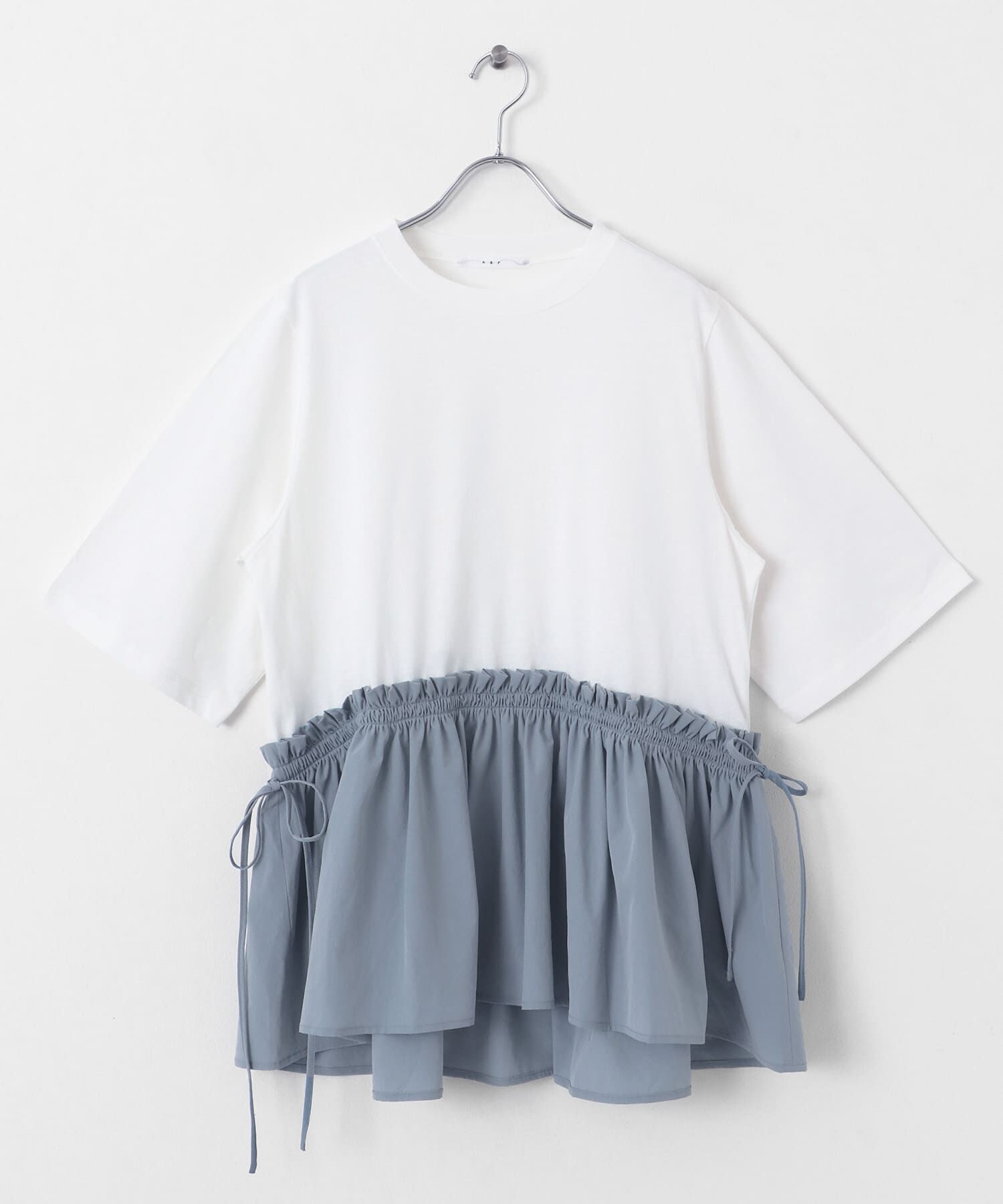  「汗ジミ防止ペプラムドッキングTEE」|Tシャツ・カットソー|