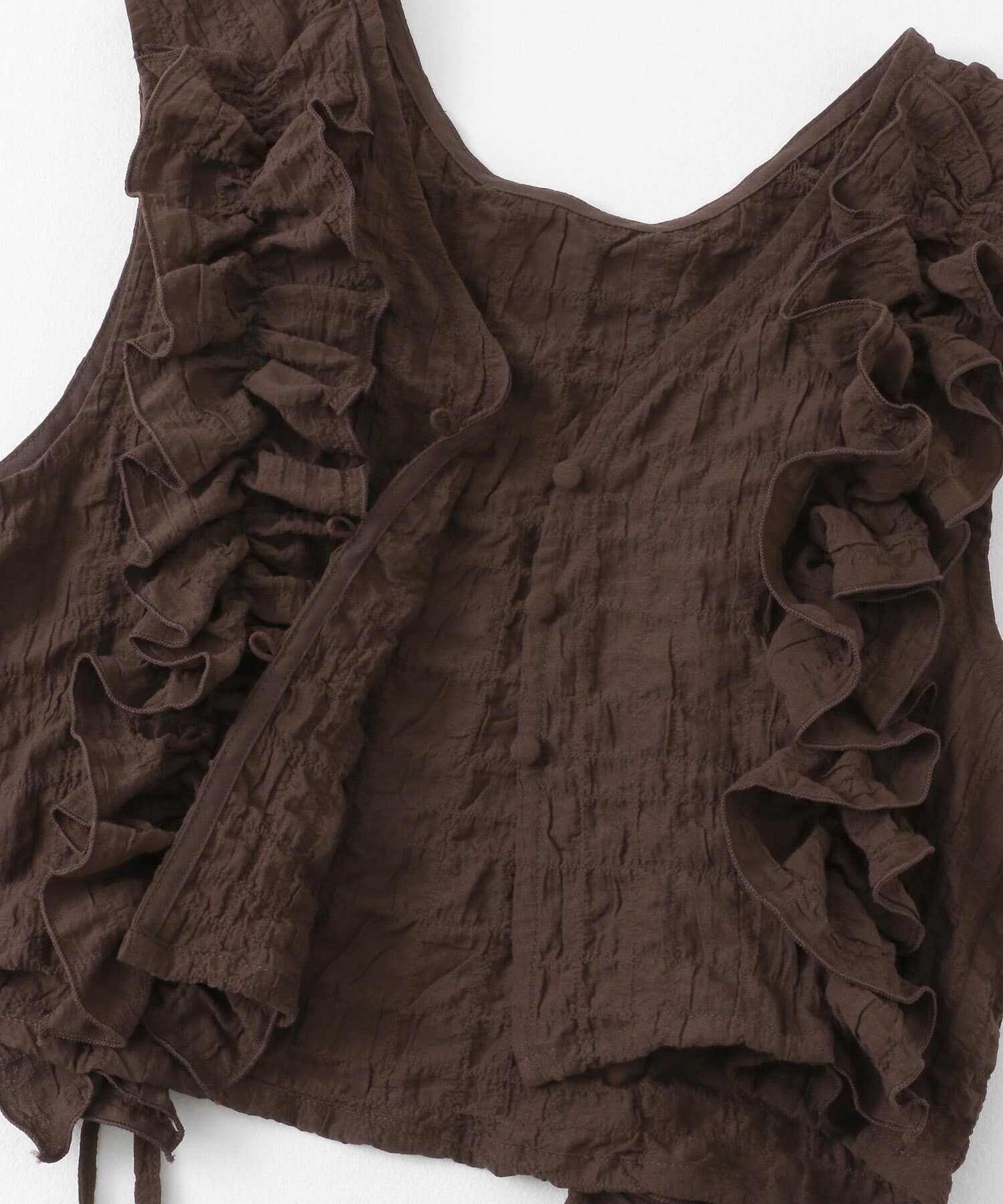  「2WAYフリルノースリーブトップス」|ベスト・ジレ|