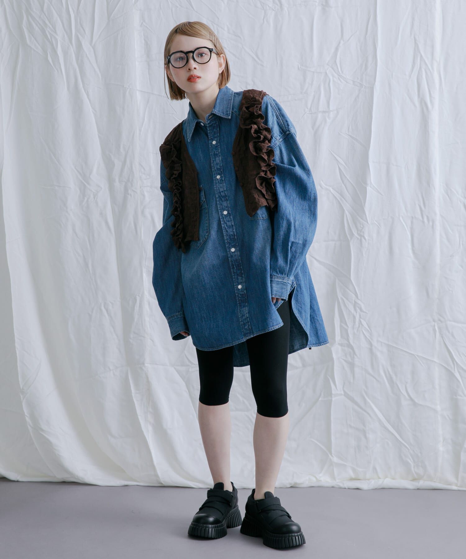  「2WAYフリルノースリーブトップス」|ベスト・ジレ|