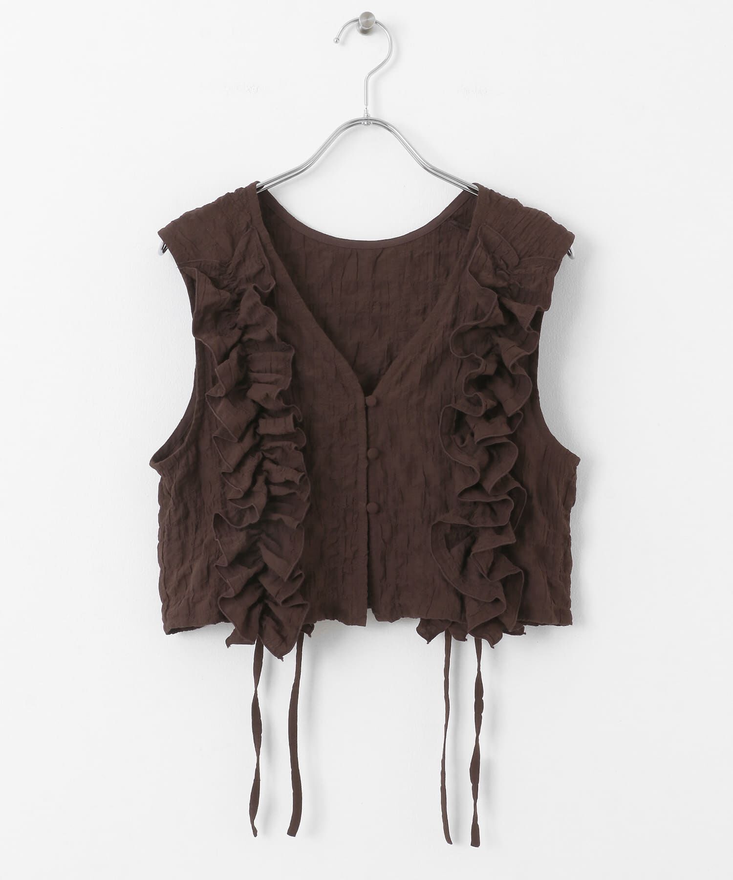  「2WAYフリルノースリーブトップス」|ベスト・ジレ|