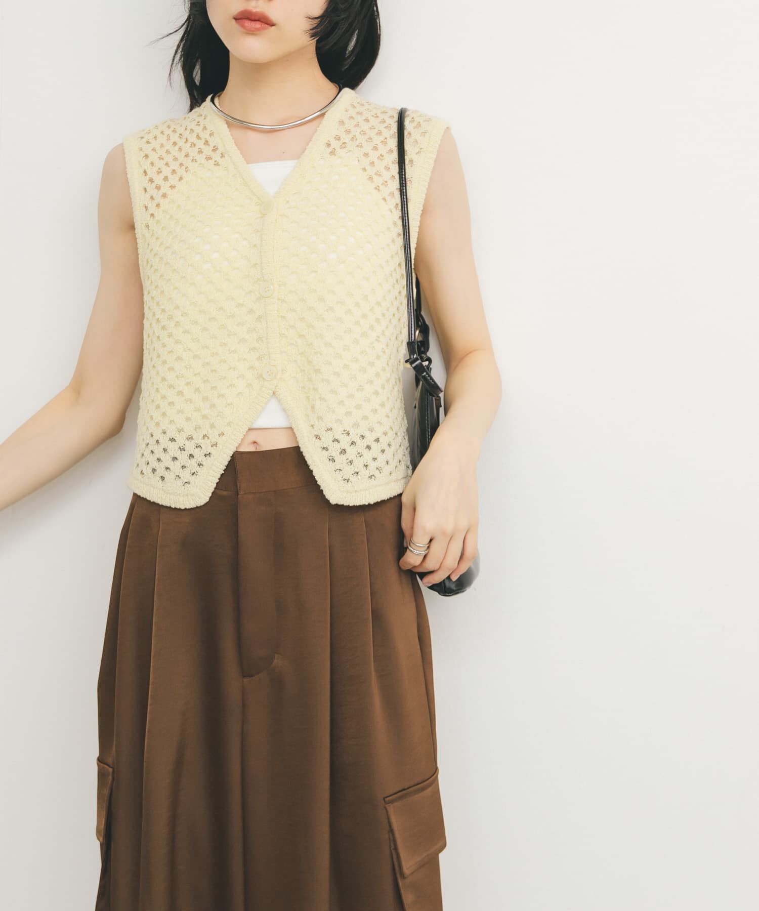  「ループヤーンメッシュベスト」|ベスト・ジレ|