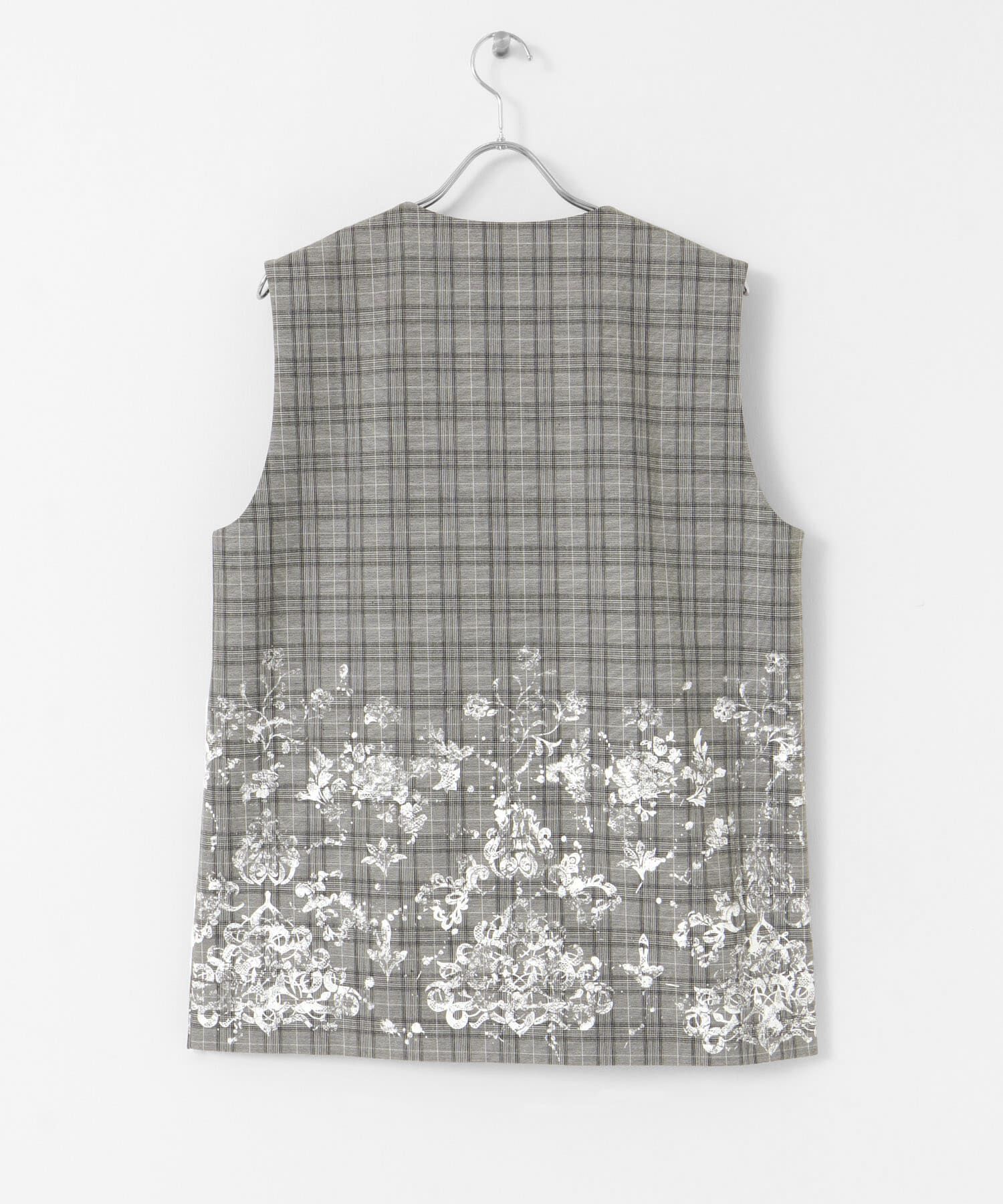  「レースプリントチェックベスト」|ベスト・ジレ|