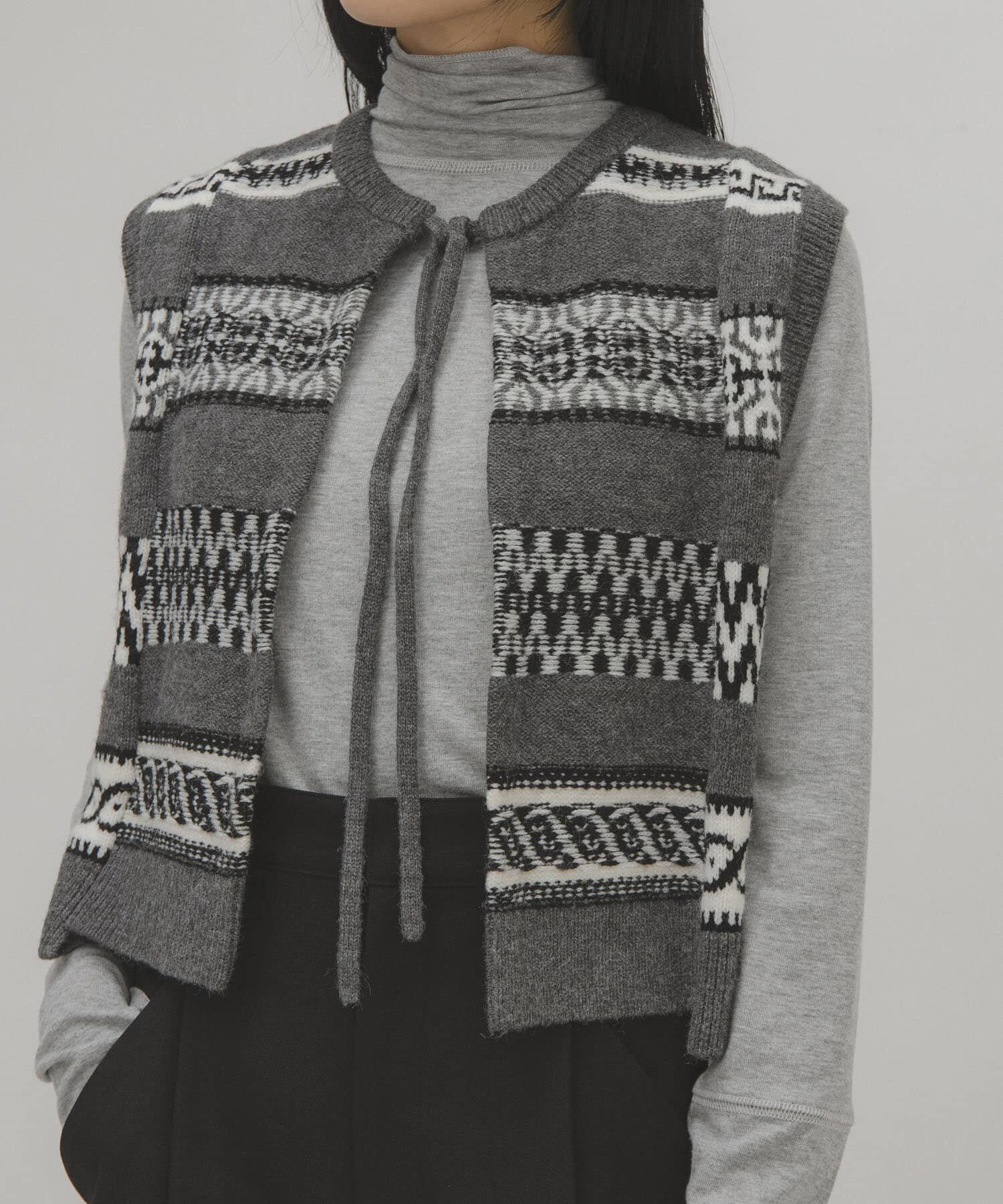  「ジャガードリメイクベスト」|ベスト・ジレ|