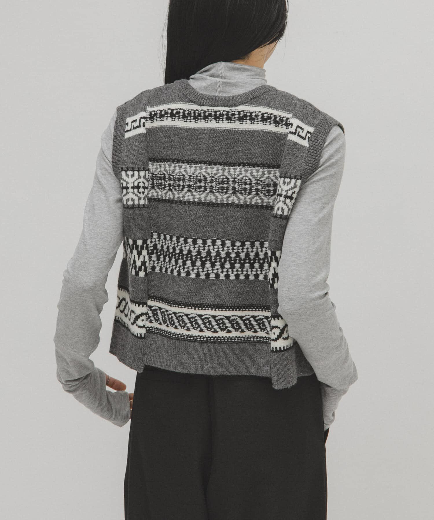  「ジャガードリメイクベスト」|ベスト・ジレ|