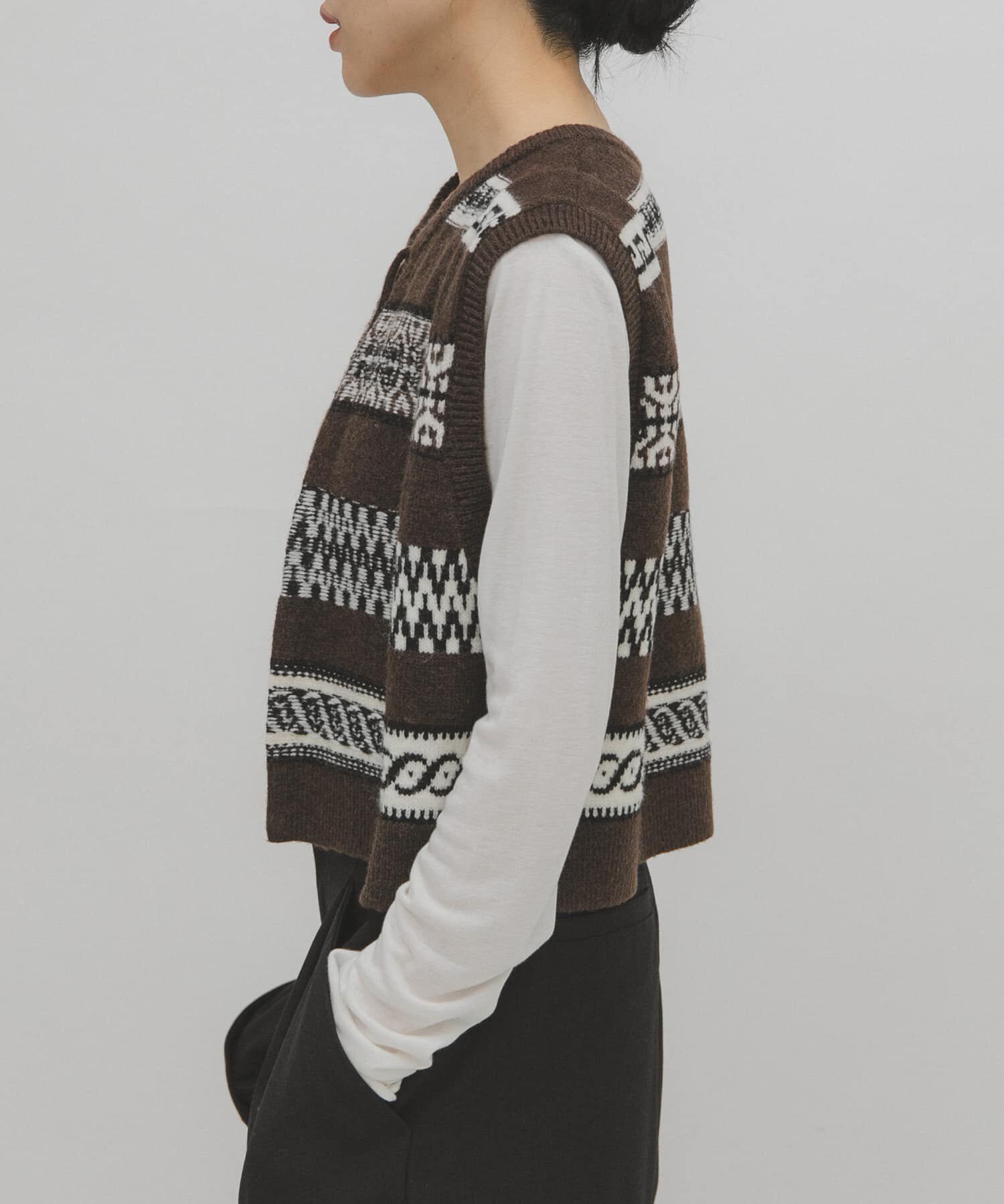  「ジャガードリメイクベスト」|ベスト・ジレ|