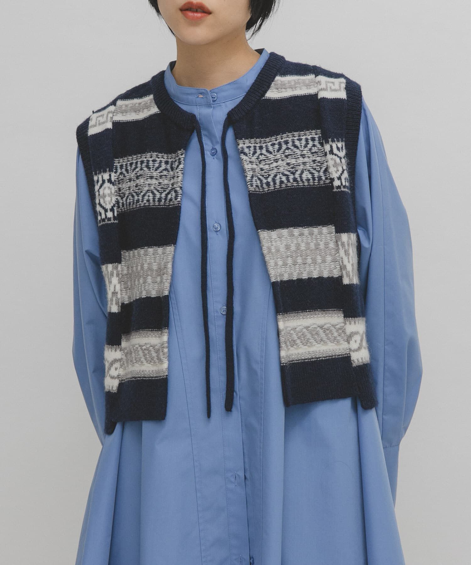  「ジャガードリメイクベスト」|ベスト・ジレ|