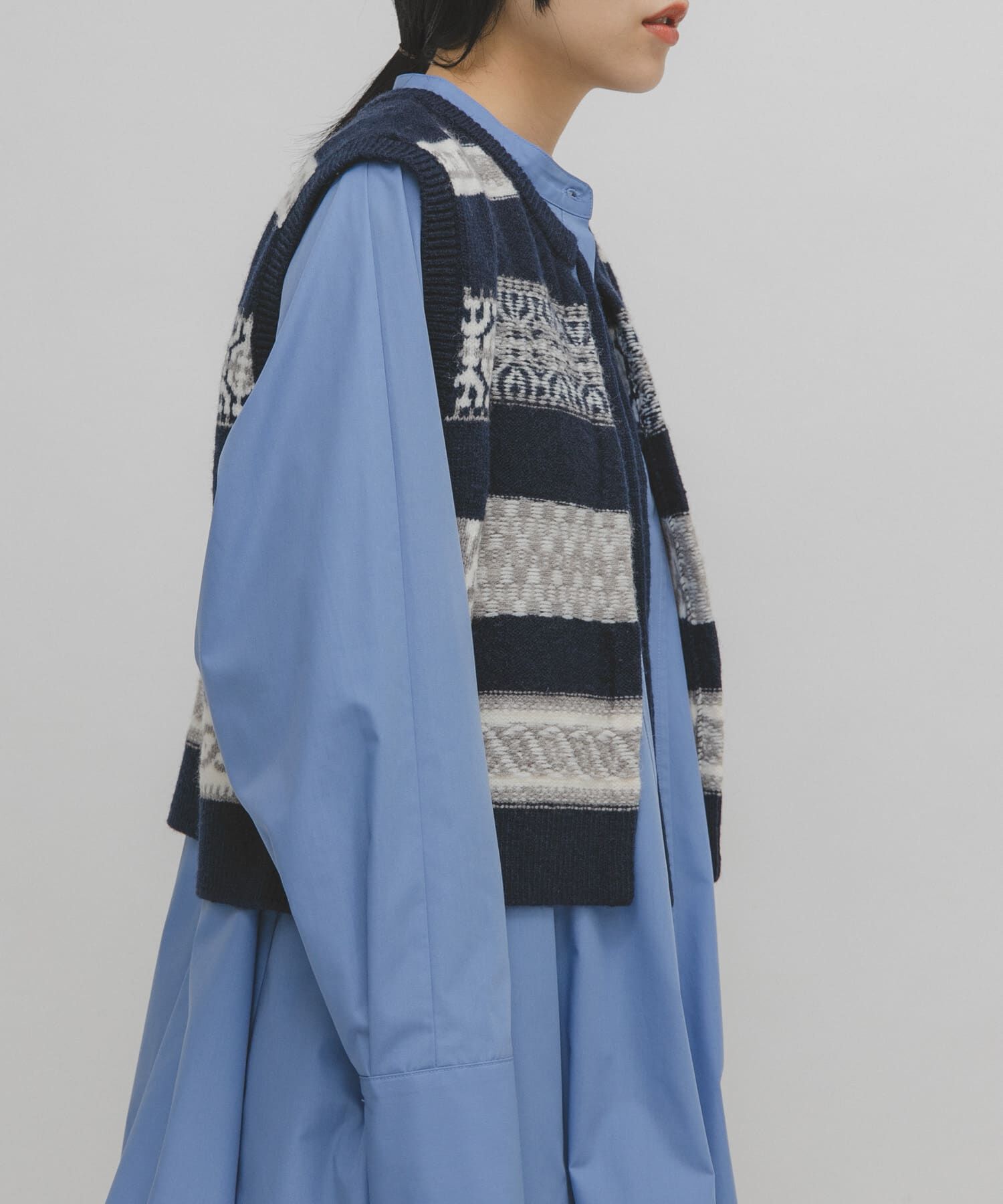  「ジャガードリメイクベスト」|ベスト・ジレ|