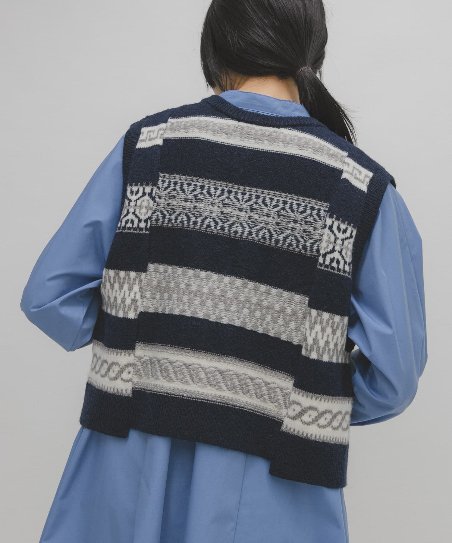  「ジャガードリメイクベスト」|ベスト・ジレ|