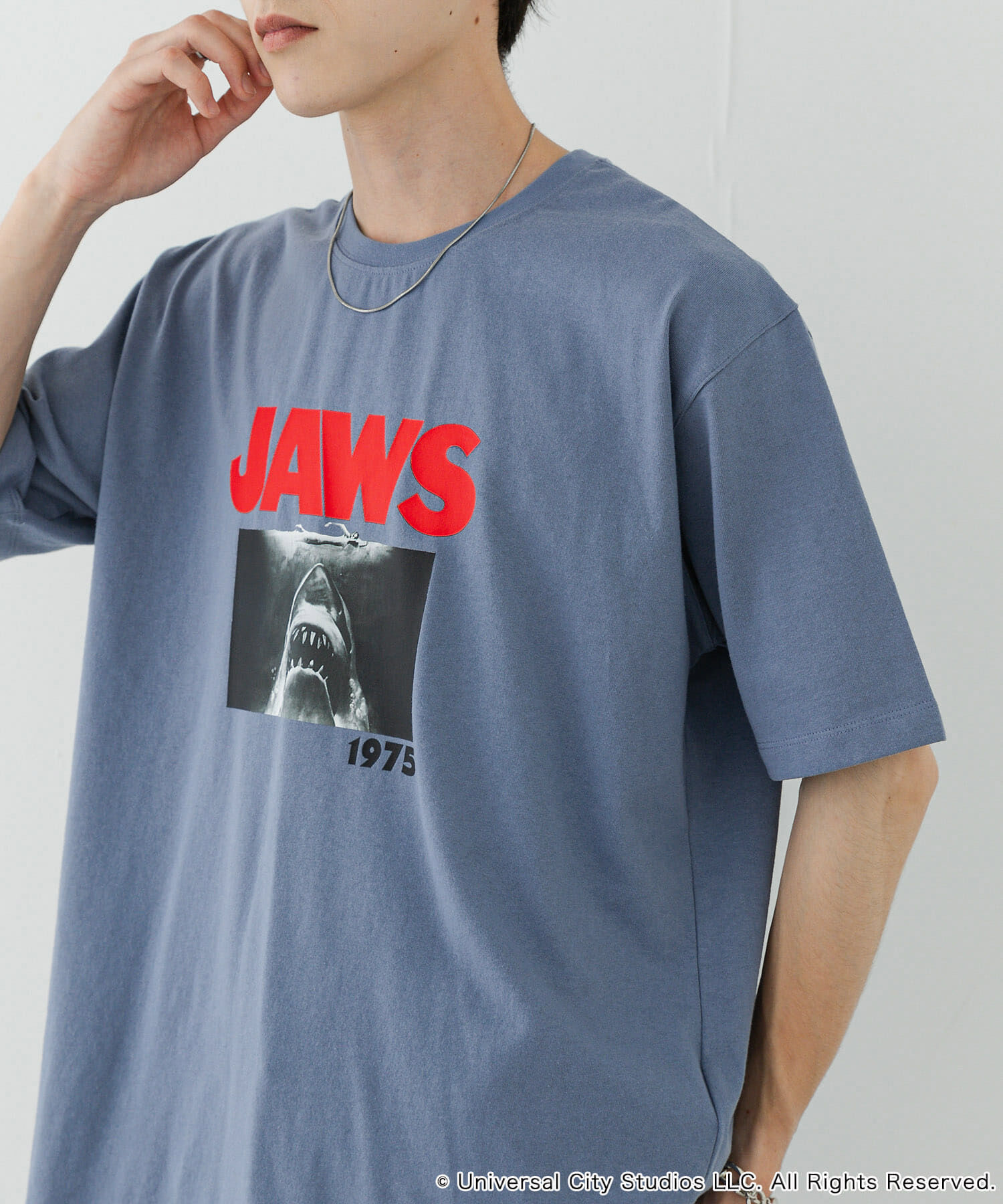 SENSE OF PLACE by URBAN RESEARCH「『別注』SENSE OF PLACE&times;JAWS　プリントT-SHIRTS/B」|Tシャツ・カットソー|ブルー