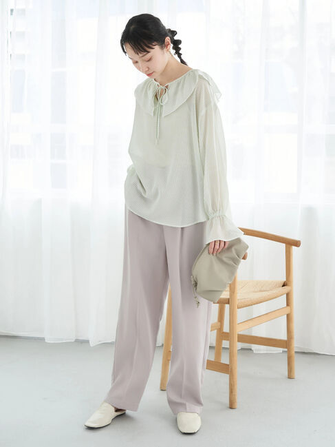 earth music&ecology「前後2wayストライプフリルブラウス」|シャツ・ブラウス|